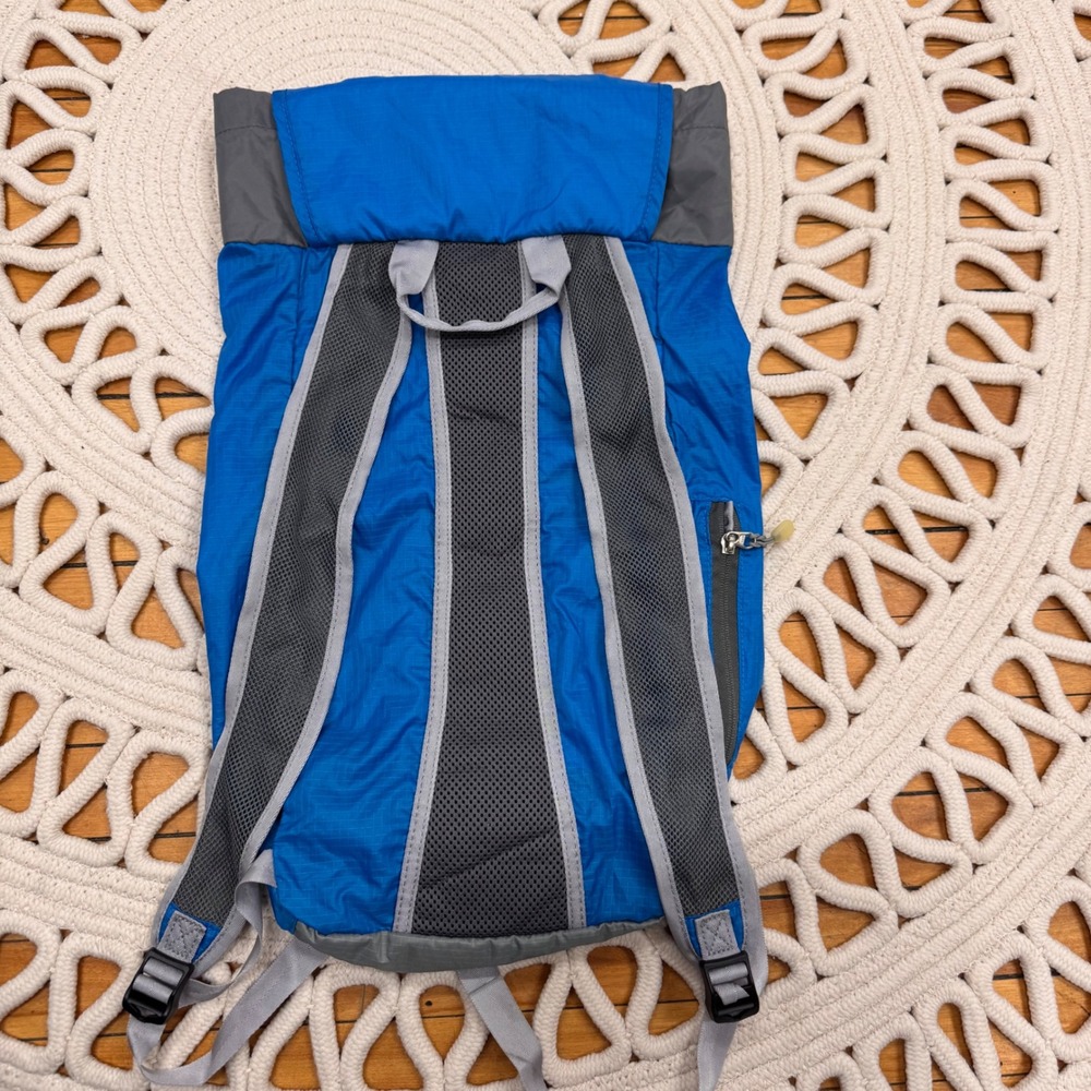 Llbean Blue Gray Lightweight Packable Backpack Tr… - image 4